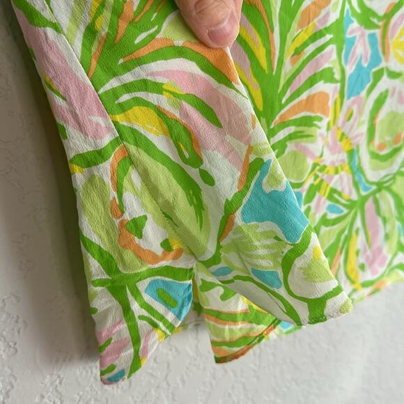 Lilly Pulitzer Guava Elephant Ear Silk Top Tropical Hawaiian Summer Vacation - Picture 5 of 8
